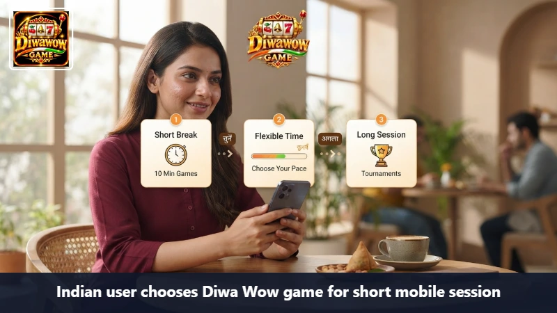 Indian user chooses Diwa Wow game for short mobile session